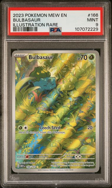 2023 Pokemon Mew En-151 Bulbasaur #166 (Illustration Rare) Mint 9 front