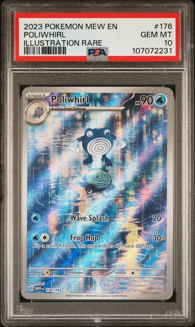 2023 Pokemon Mew En-151 Poliwhirl #176 (Illustration Rare) Gem Mt 10 front