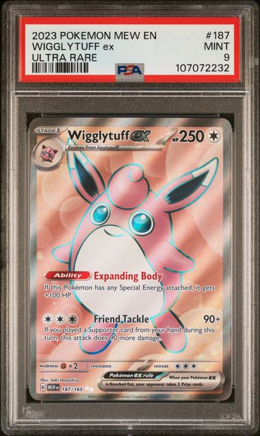 2023 Pokemon Mew En-151 Wigglytuff Ex #187 (Ultra Rare) Mint 9 front