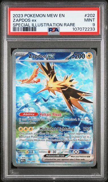 2023 Pokemon Mew En-151 Zapdos Ex #202 (Special Illustration Rare) Mint 9 front
