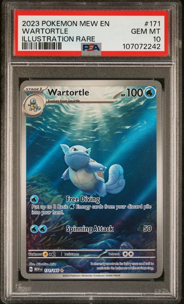 2023 Pokemon Mew En-151 Wartortle #171 (Illustration Rare) Gem Mt 10 front
