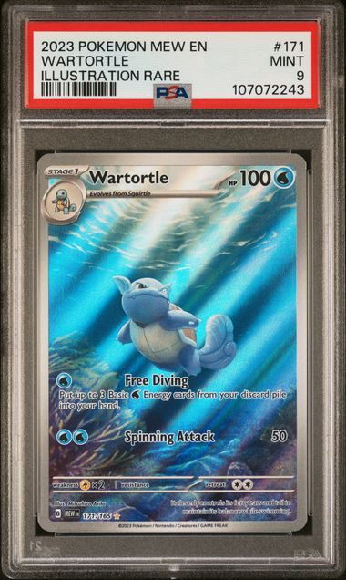 2023 Pokemon Mew En-151 Wartortle #171 (Illustration Rare) Mint 9 front