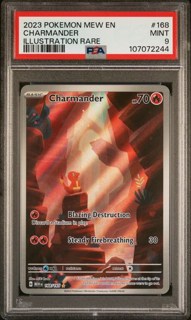 2023 Pokemon Mew En-151 Charmander #168 (Illustration Rare) Mint 9 front