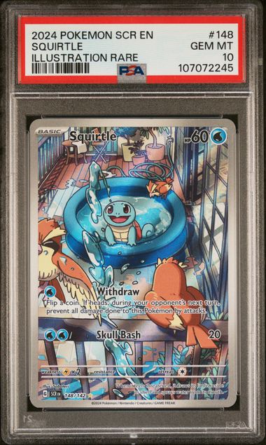 2024 Pokemon Scr En-Stellar Crown Squirtle #148 (Illustration Rare) Gem Mt 10 front