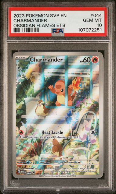 2023 Pokemon Svp En-Sv Black Star Promo Charmander #044 (Obsidian Flames Etb) Gem Mt 10 front