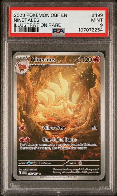2023 Pokemon Obf En-Obsidian Flames Ninetales #199 (Illustration Rare) Mint 9 front