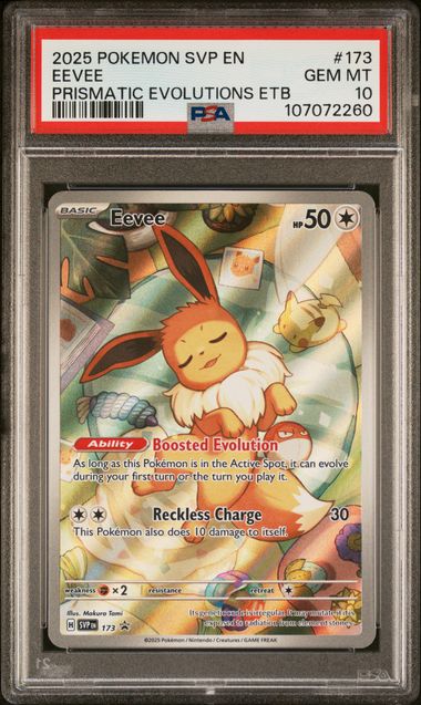 2025 Pokemon Svp En-Sv Black Star Promo Eevee #173 (Prismatic Evolutions Etb) Gem Mt 10 front