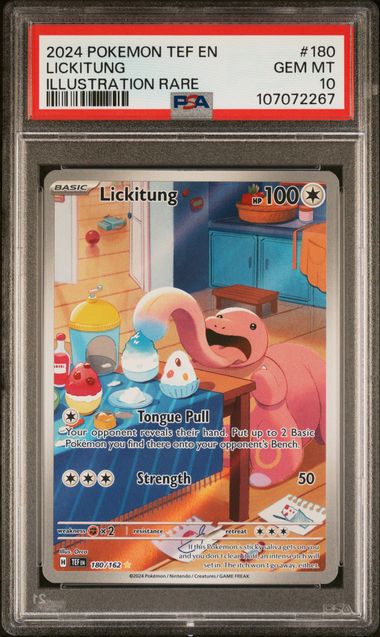 2024 Pokemon Tef En-Temporal Forces Lickitung #180 (Illustration Rare) Gem Mt 10 front