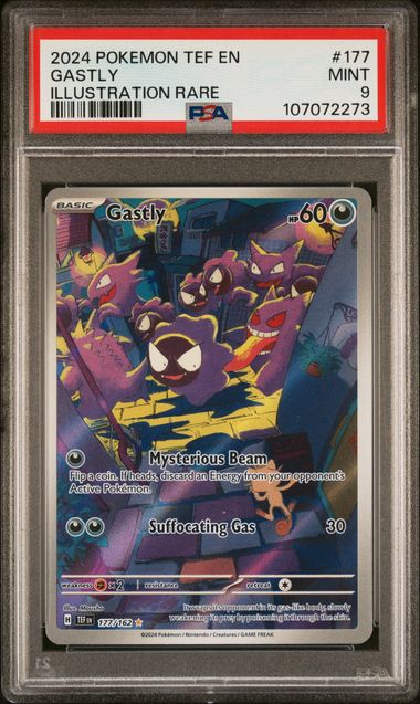 2024 Pokemon Tef En-Temporal Forces Gastly #177 (Illustration Rare) Mint 9 front