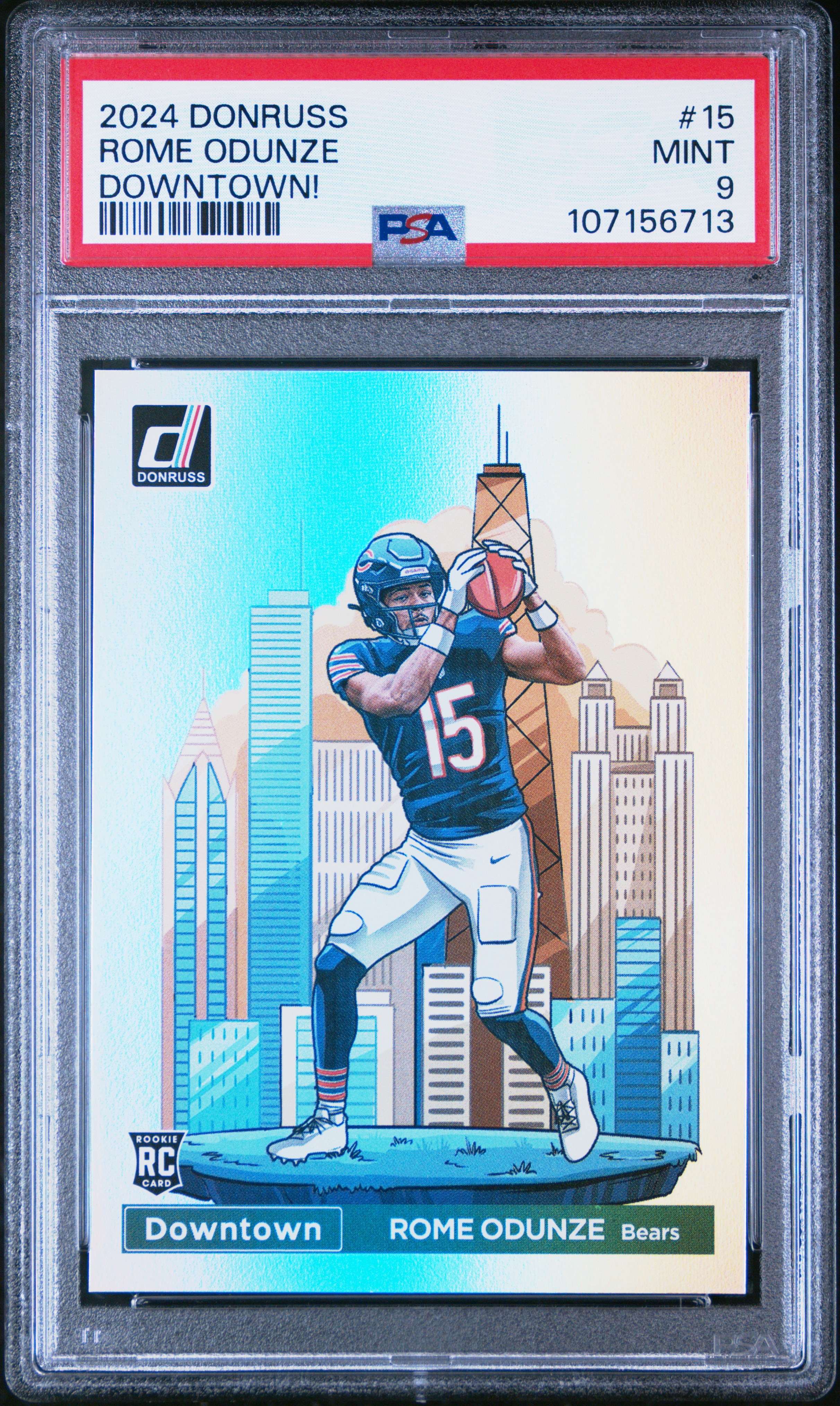 2024 Panini Donruss Downtown! Rome Odunze #15 Mint 9 front