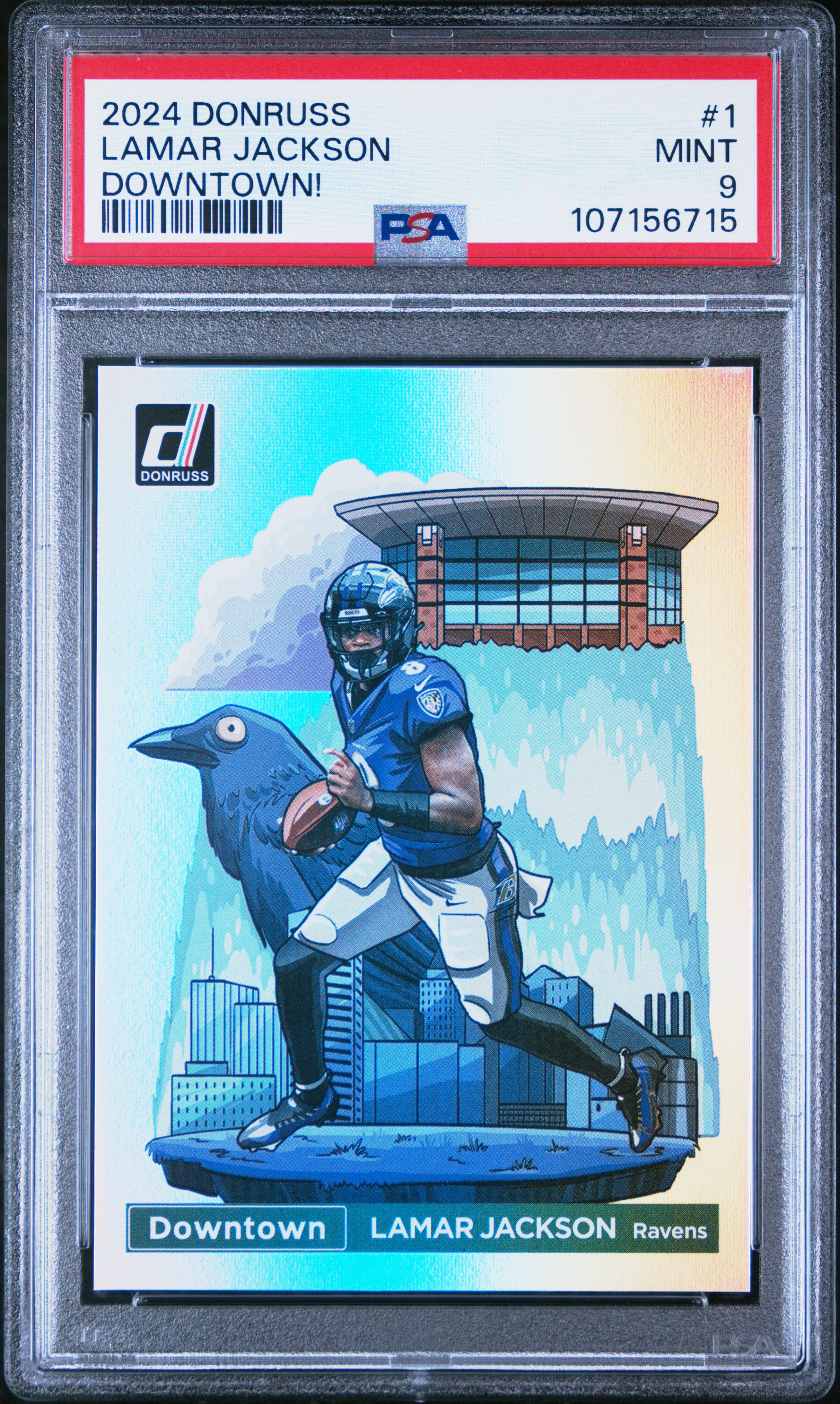 2024 Panini Donruss Downtown! Lamar Jackson #1 Mint 9 front