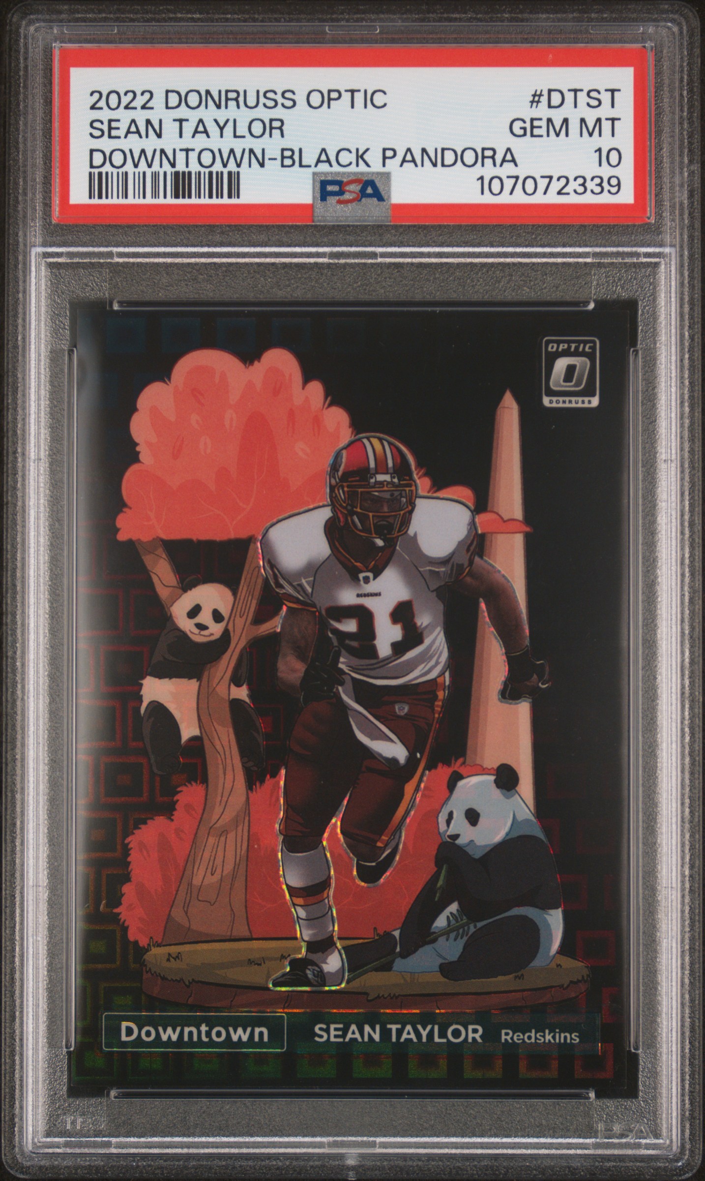 2022 Panini Donruss Optic Downtown Sean Taylor #Dtst (Downtown-Black Pandora) Gem Mt 10 front