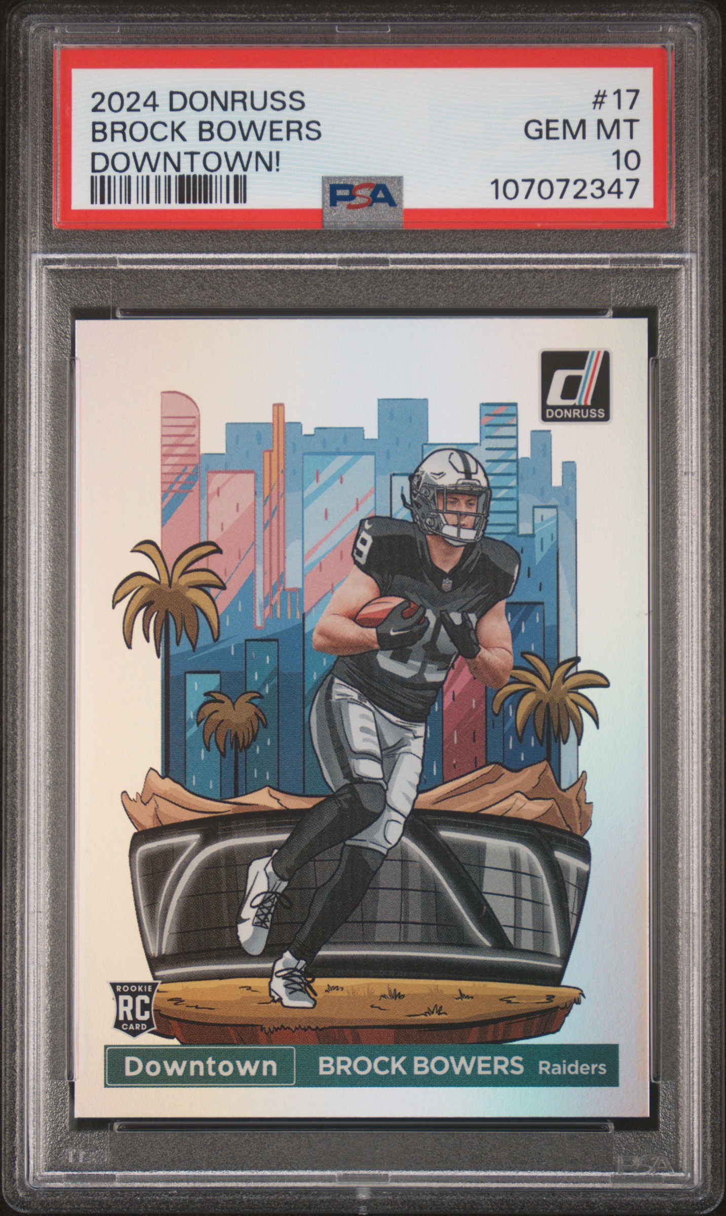2024 Panini Donruss Downtown! Brock Bowers #17 Gem Mt 10 front