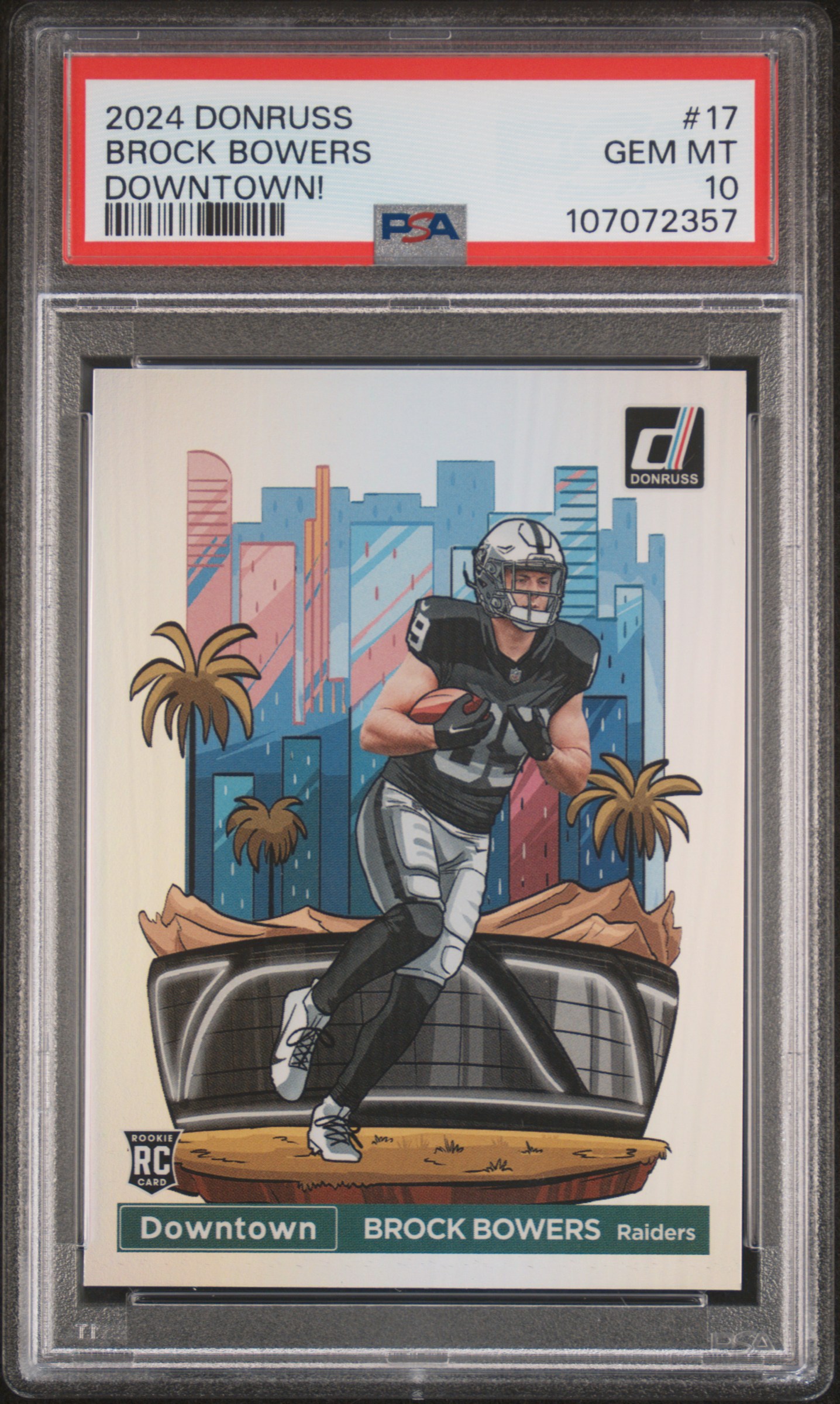 2024 Panini Donruss Downtown! Brock Bowers #17 Gem Mt 10 front