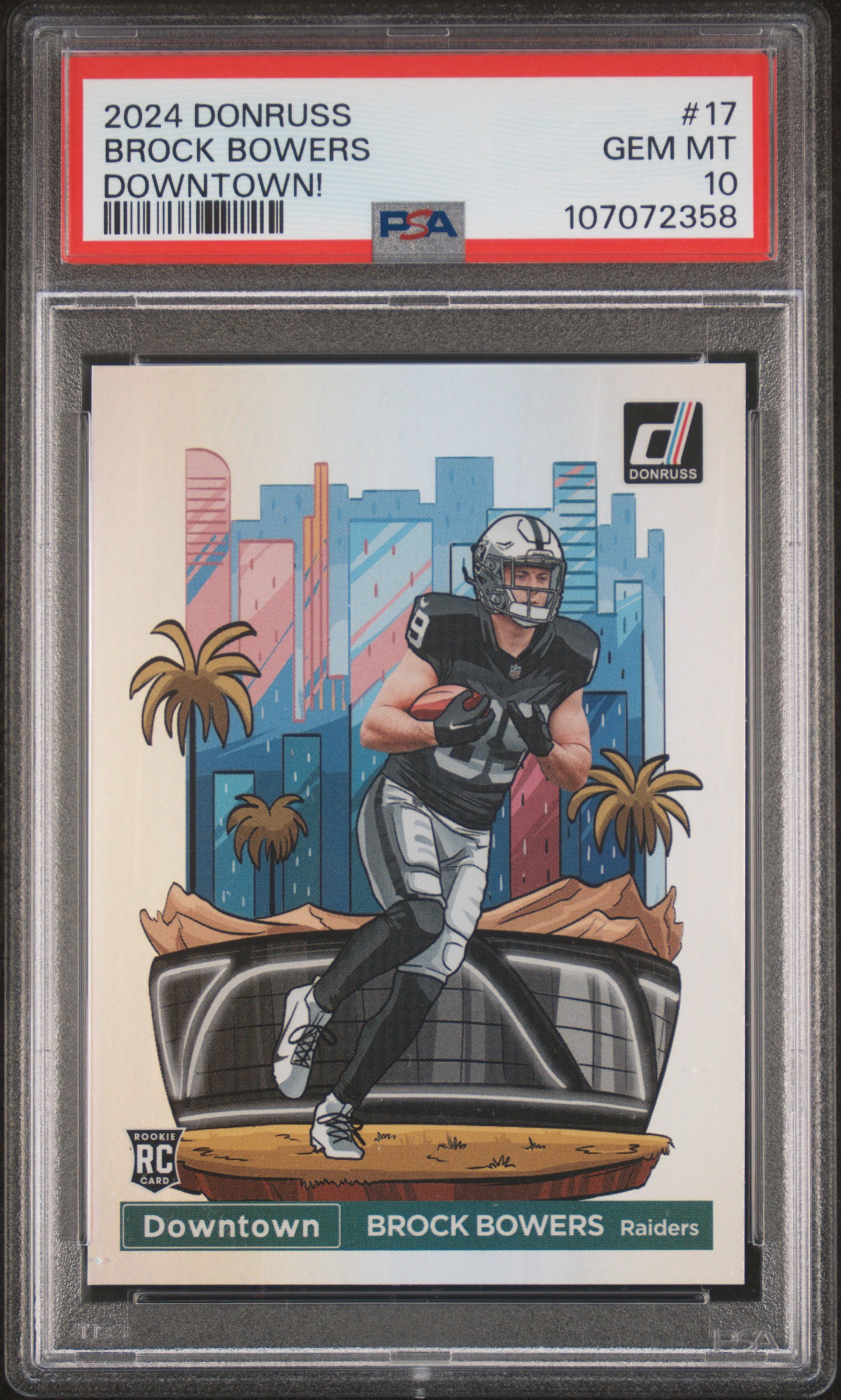 2024 Panini Donruss Downtown! Brock Bowers #17 Gem Mt 10 front