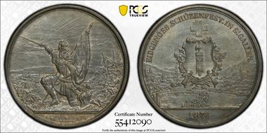 1874 5 Fr St. Gallen R-1156a MS62