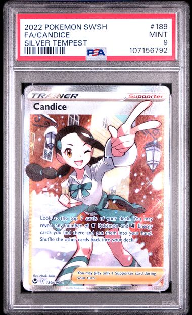 2022 Pokemon Sword & Shield Silver Tempest Fa/Candice #189 (Silver Tempest) Mint 9 front