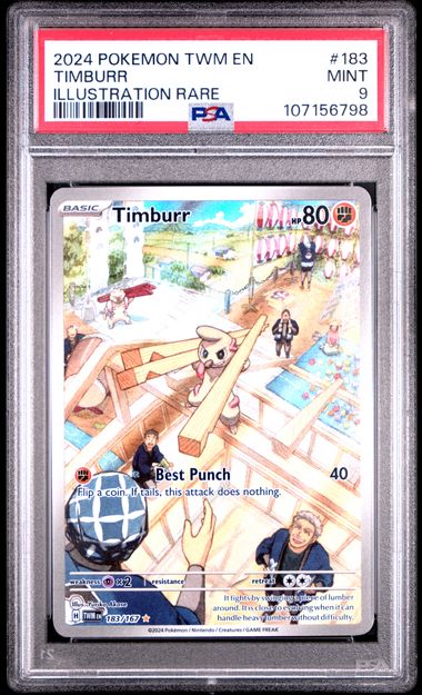 2024 Pokemon Twm En-Twilight Masquerade Timburr #183 (Illustration Rare) Mint 9 front