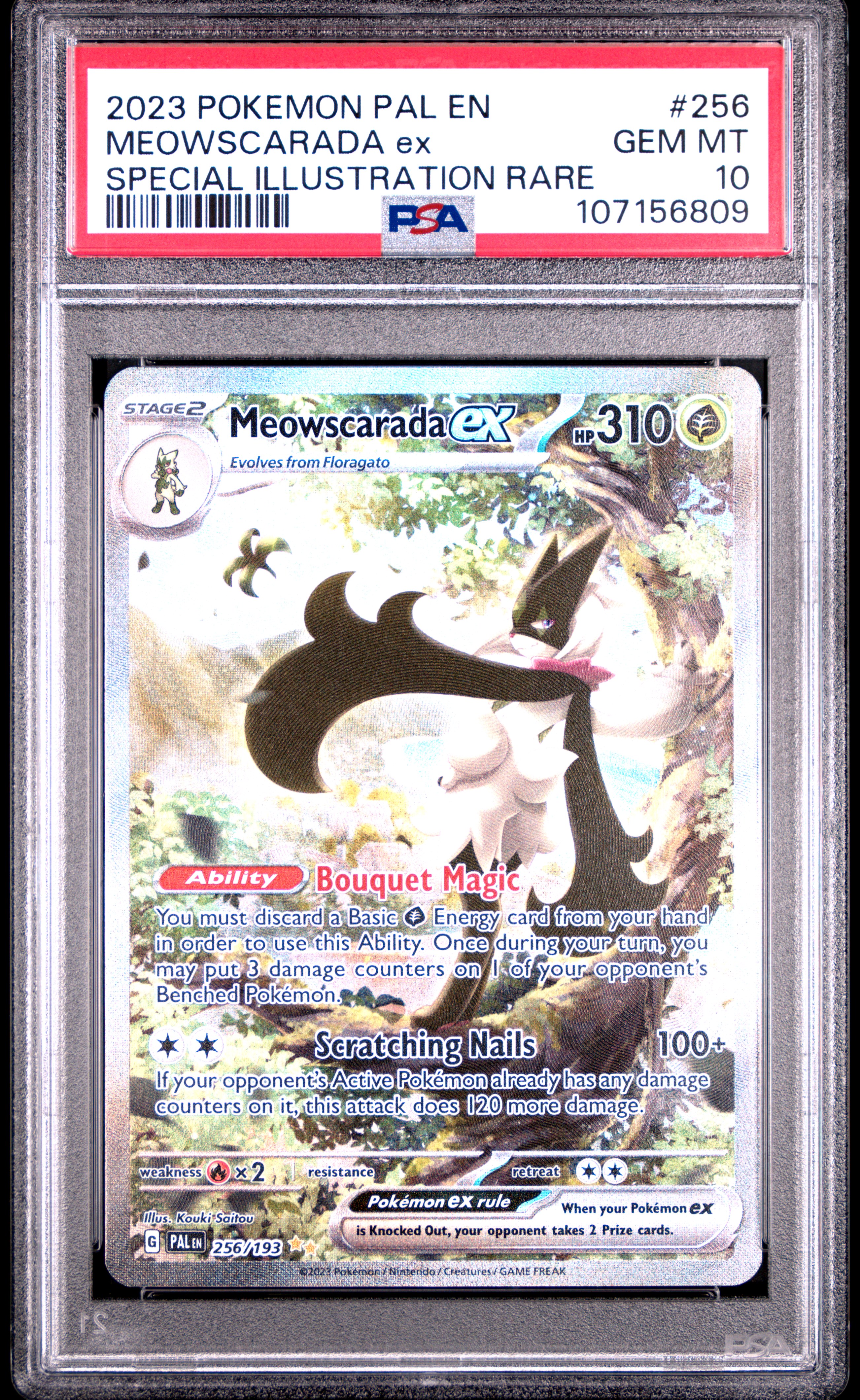 2023 Pokemon Pal En-Paldea Evolved Meowscarada Ex #256 (Special Illustration Rare) Gem Mt 10 front