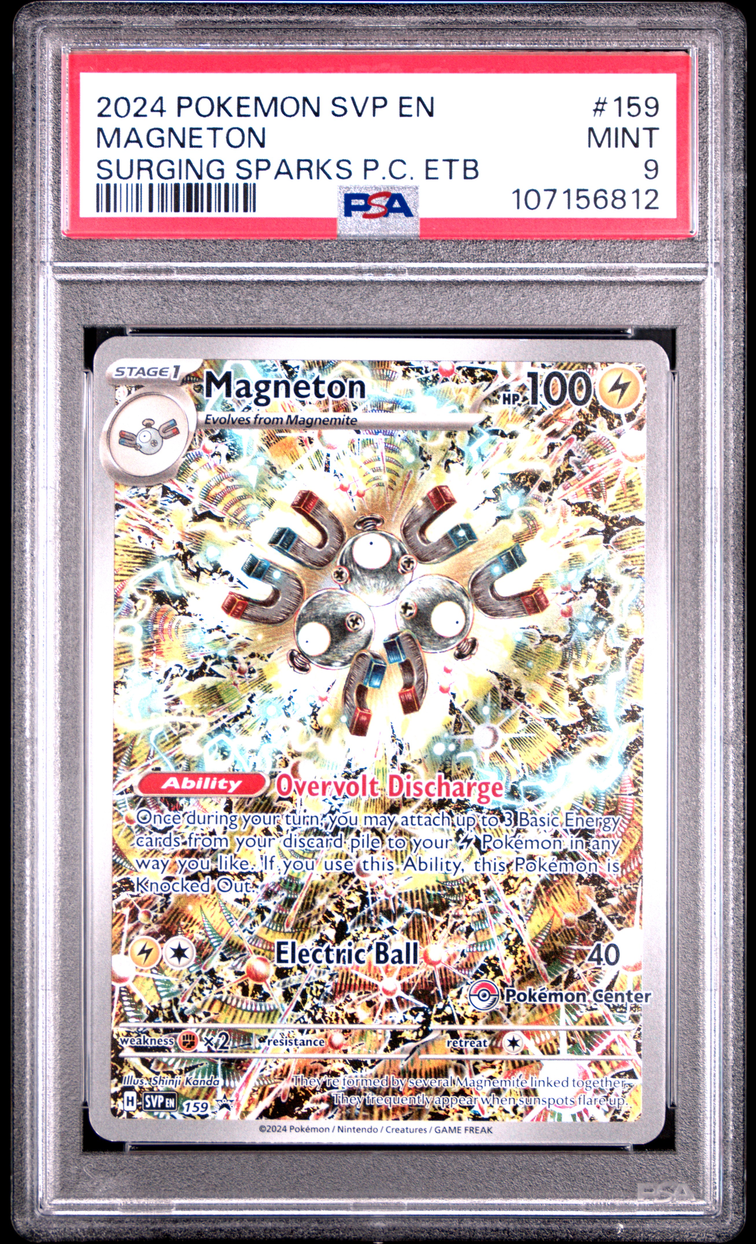 2024 Pokemon Svp En-Sv Black Star Promo Magneton #159 (Surging Sparks P.c. Etb) Mint 9 front