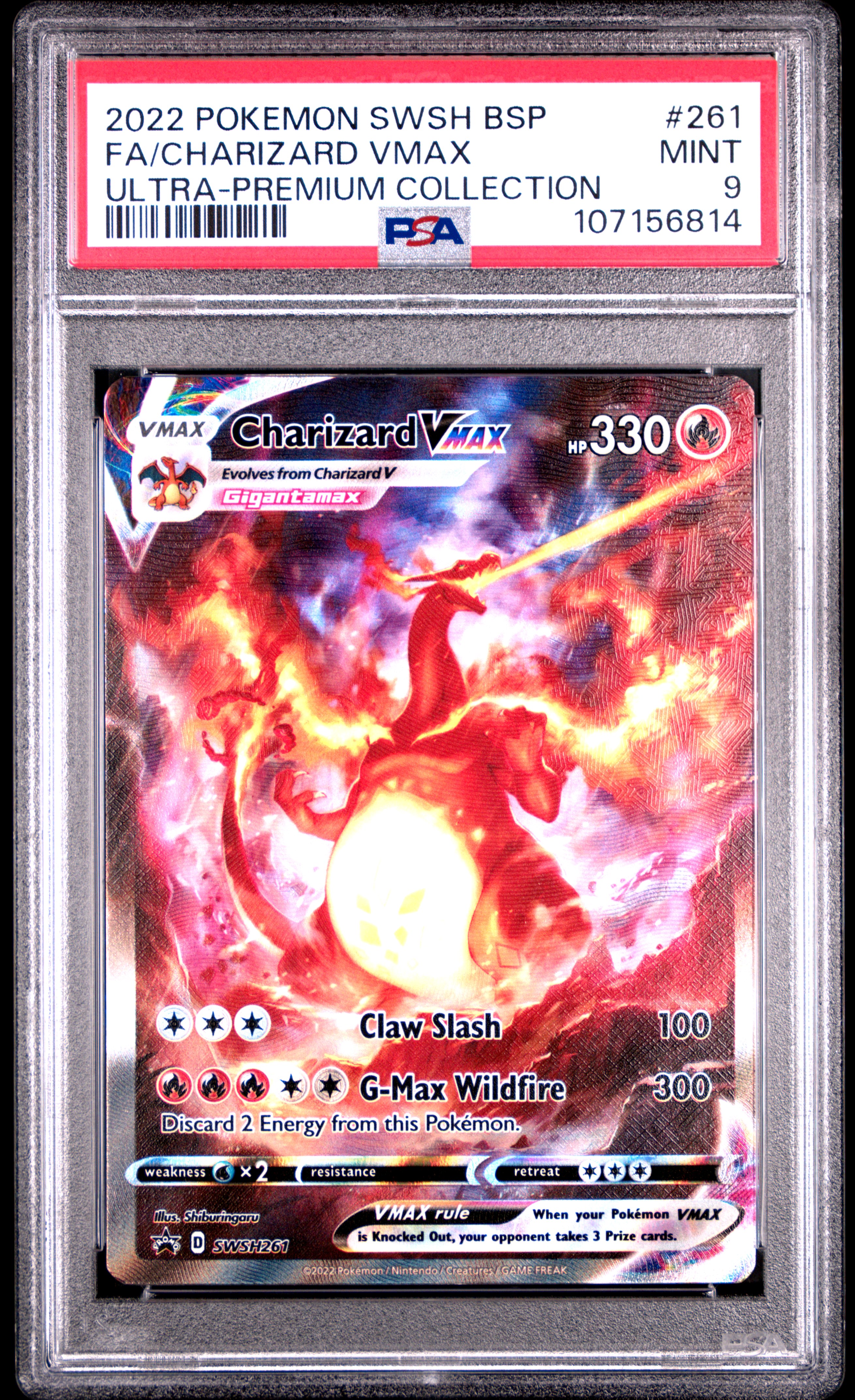 2022 Pokemon Swsh Black Star Promo Fa/Charizard Vmax #261 (Ultra-Premium Collection) Mint 9 front
