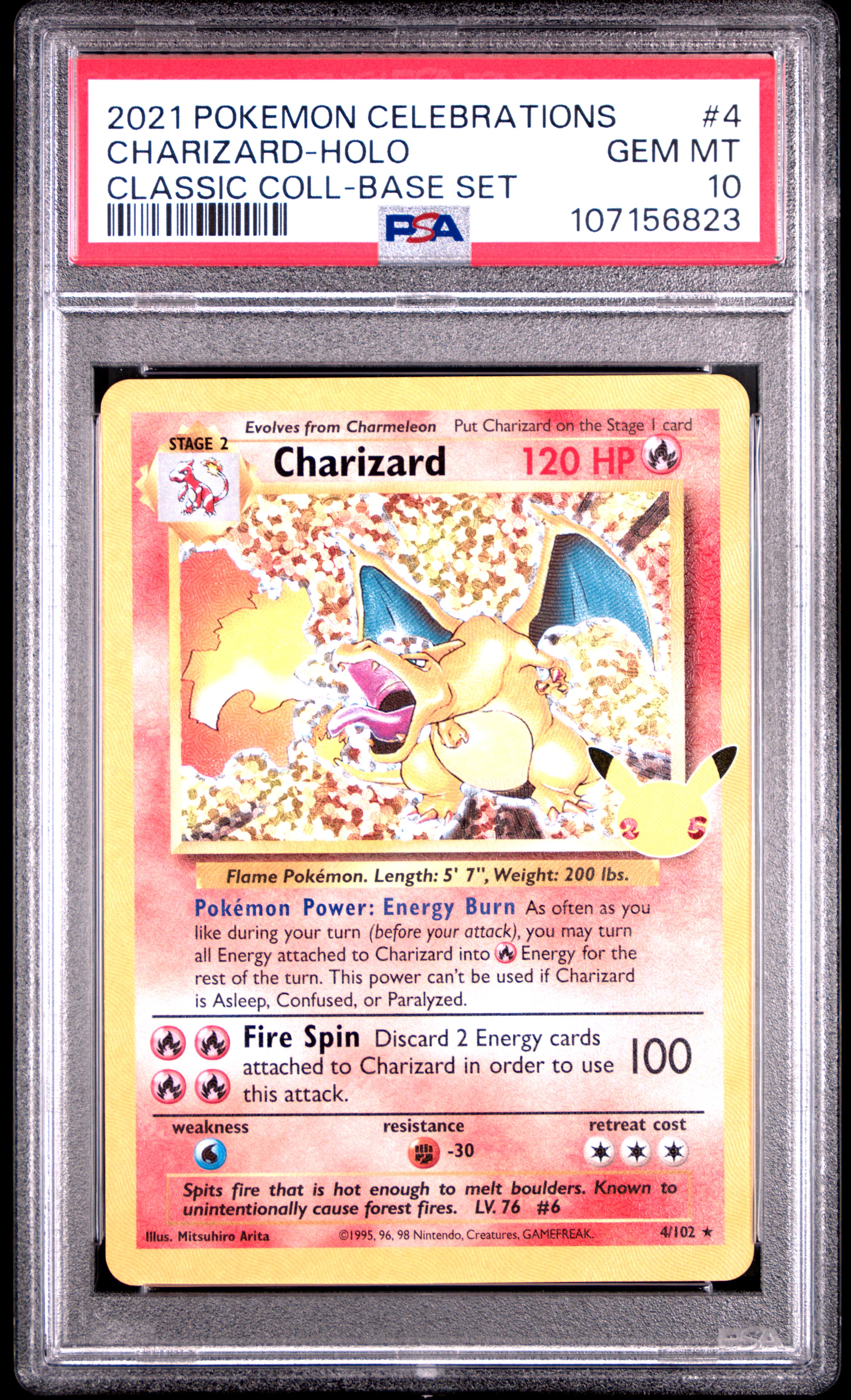 2021 Pokemon Celebrations Classic Collection Charizard-Holo #4 (Classic Coll-Base Set) Gem Mt 10 front