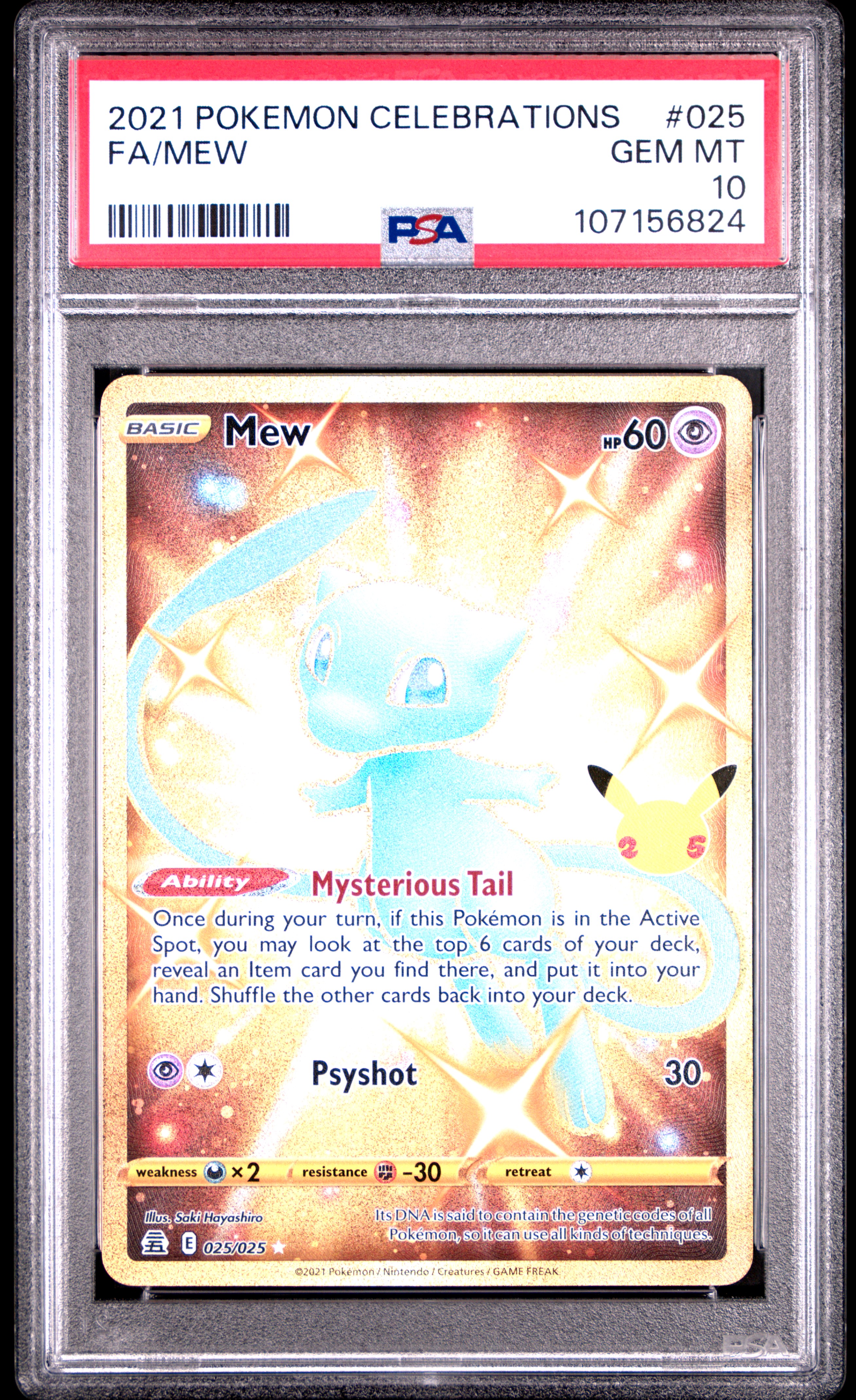 2021 Pokemon Celebrations Fa/Mew #025 Gem Mt 10 front