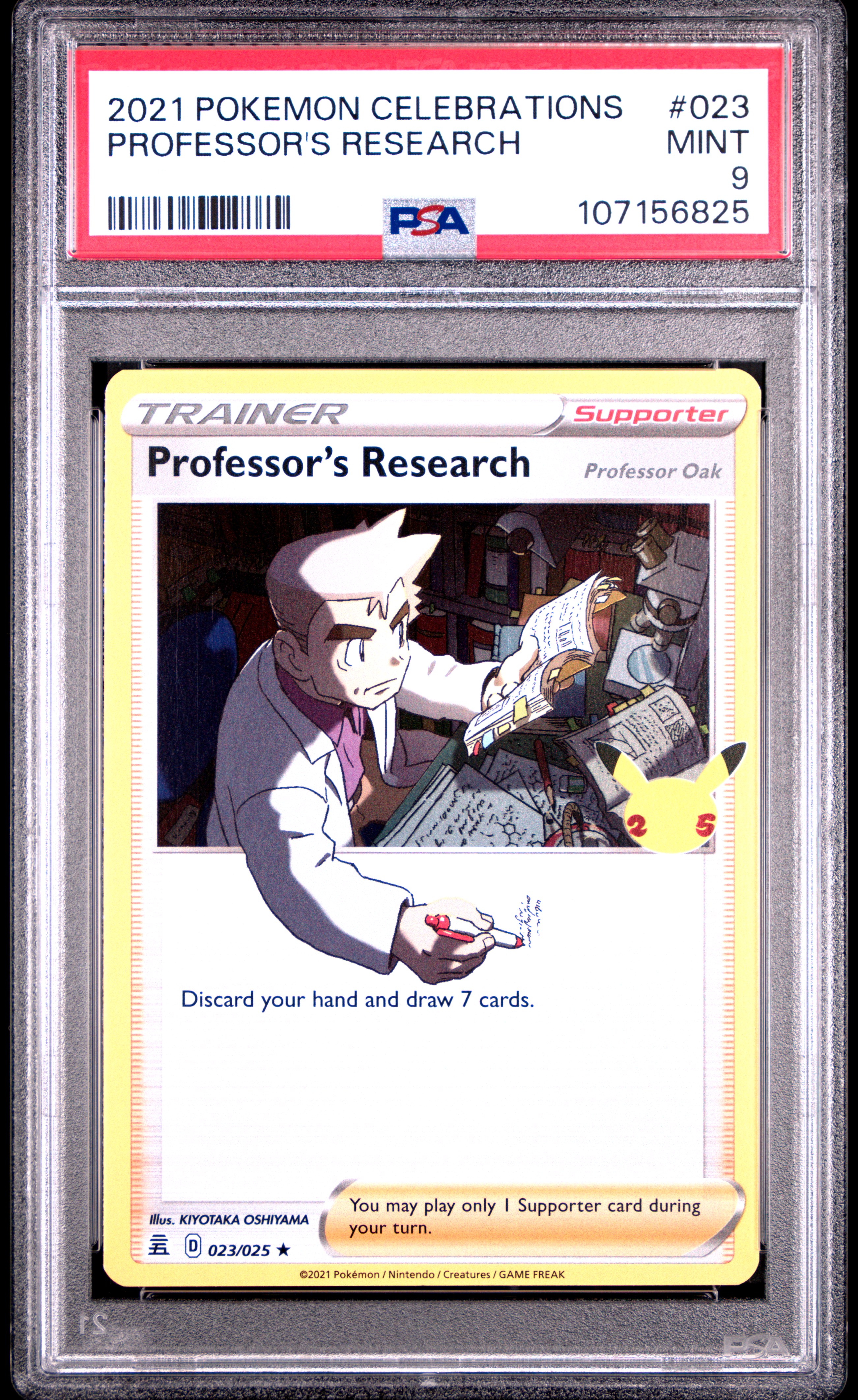 2021 Pokemon Celebrations Professor's Research #023 Mint 9 front