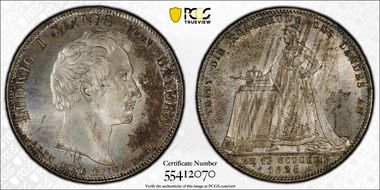 1825 Thaler Coronation of Ludwig I KM-720 Dav-555 MS66