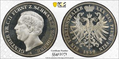 1859-A Thaler KM-148 Dav-921 PR66DCAM