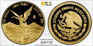 2005-Mo 1/2 oz Libertad Gold PR68DCAM