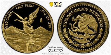 2010-Mo 1/20 oz Libertad Gold PR70DCAM