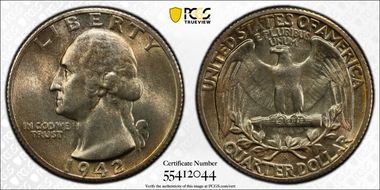 1942-S 25C MS67