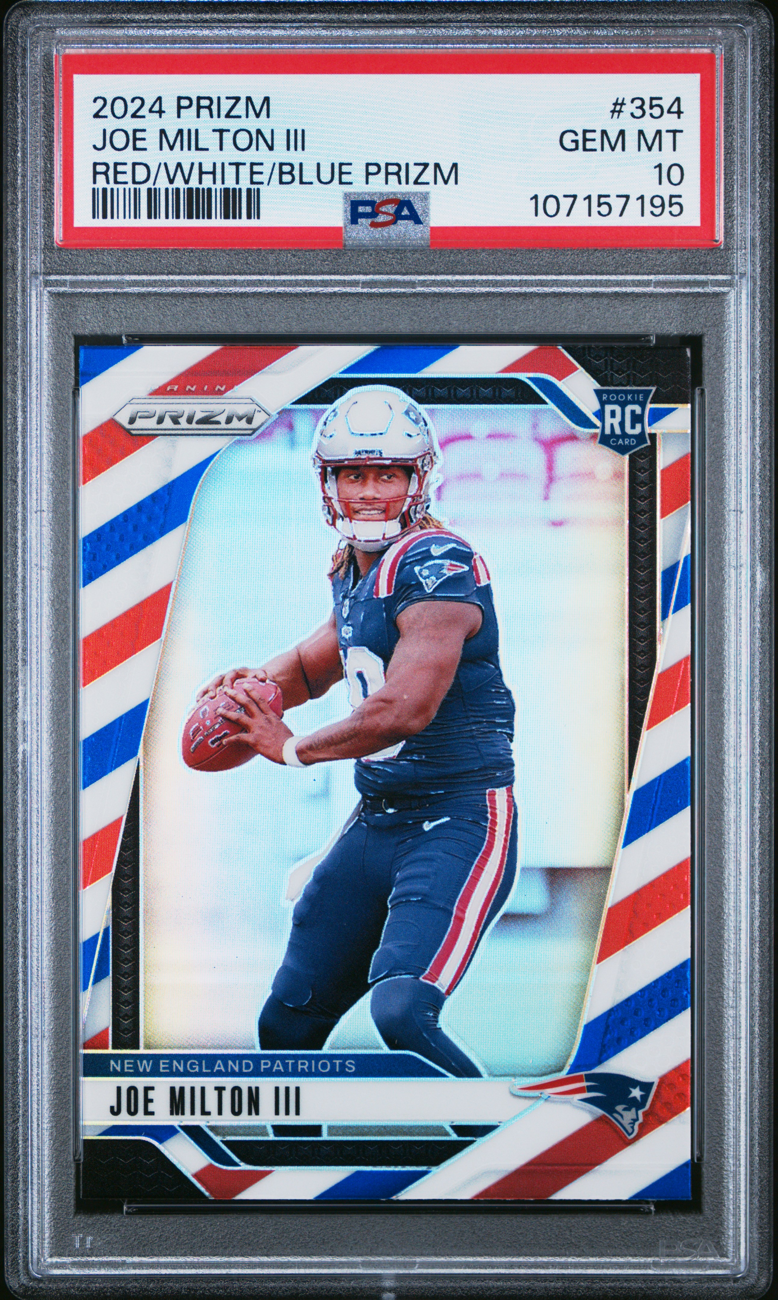 2024 Panini Prizm Joe Milton Iii #354 (Red/White/Blue Prizm) Gem Mt 10 front