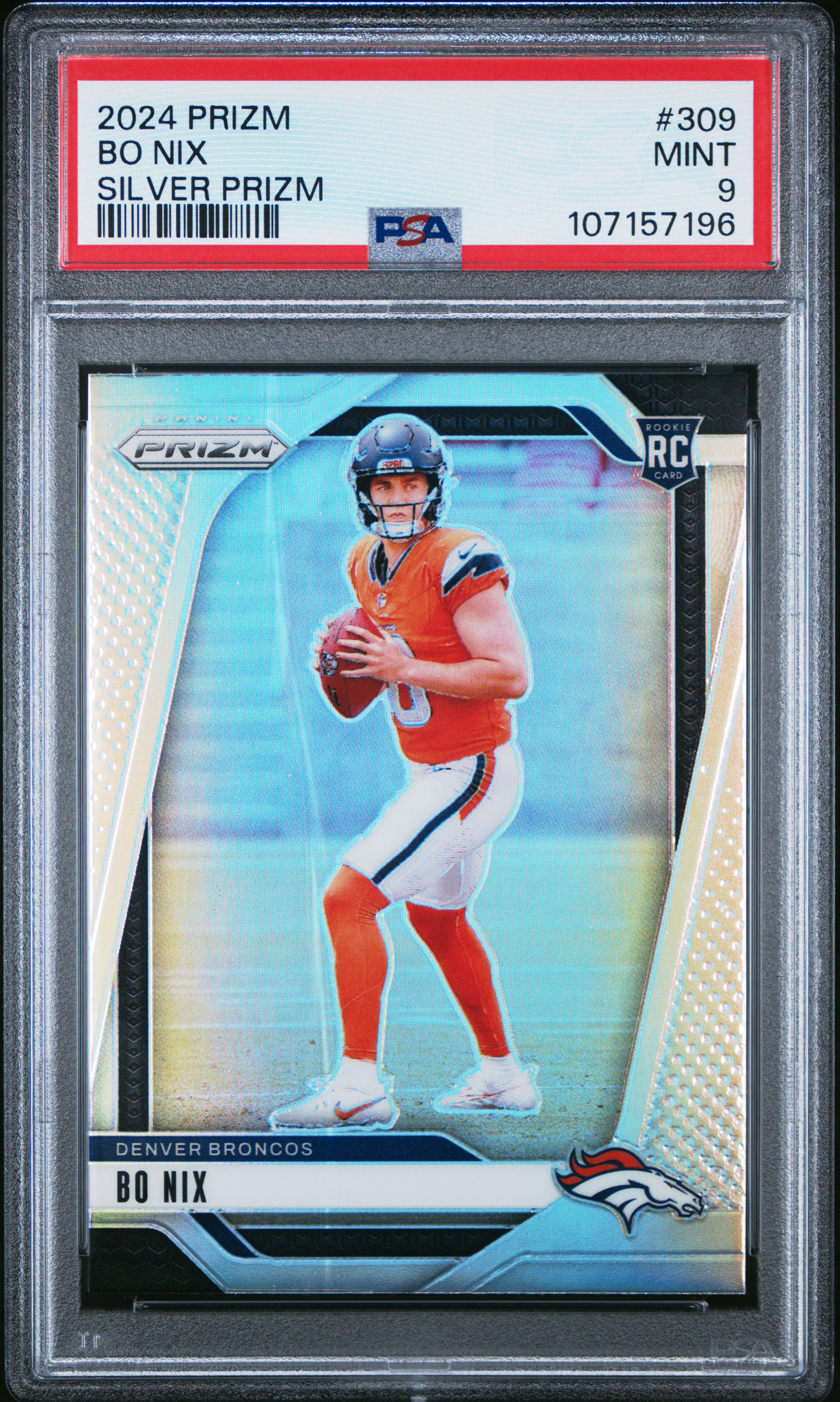 2024 Panini Prizm Bo Nix #309 (Silver Prizm) Mint 9 front