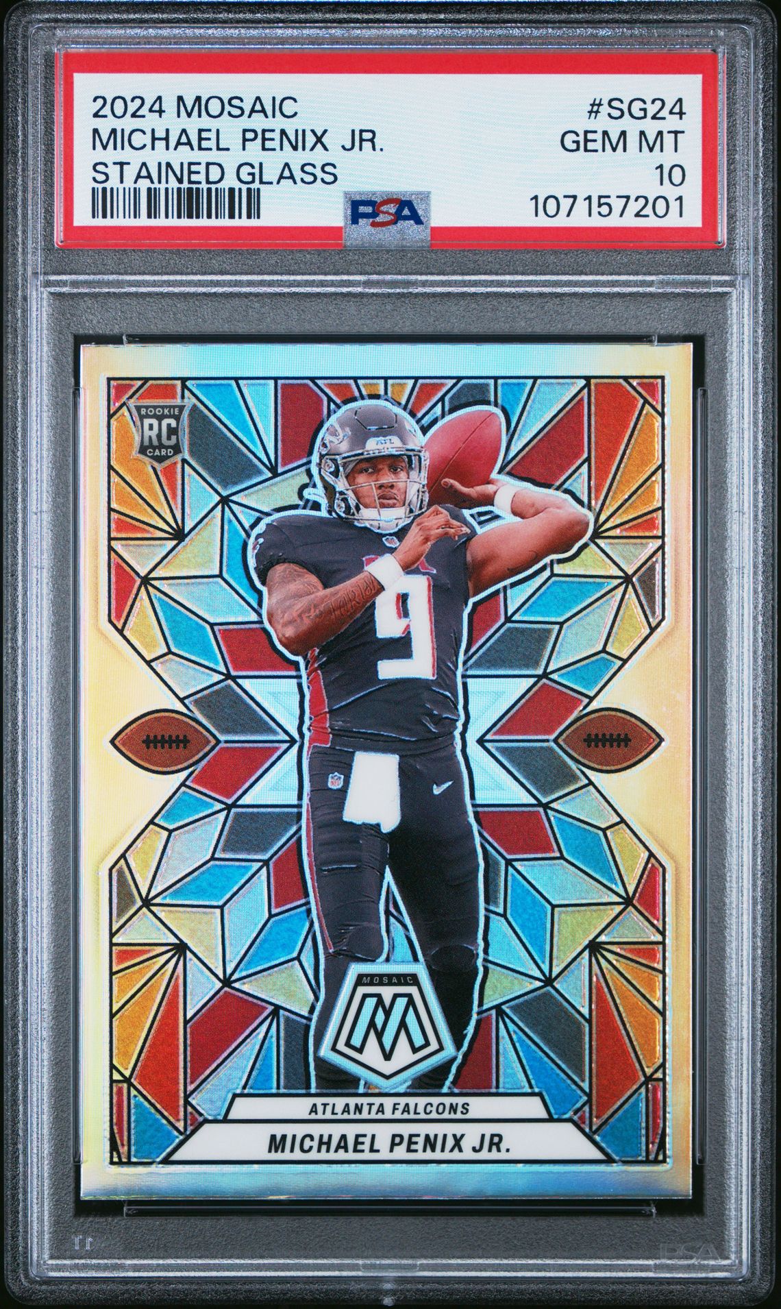 2024 Panini Mosaic Stained Glass Michael Penix Jr. #Sg24 Gem Mt 10 front
