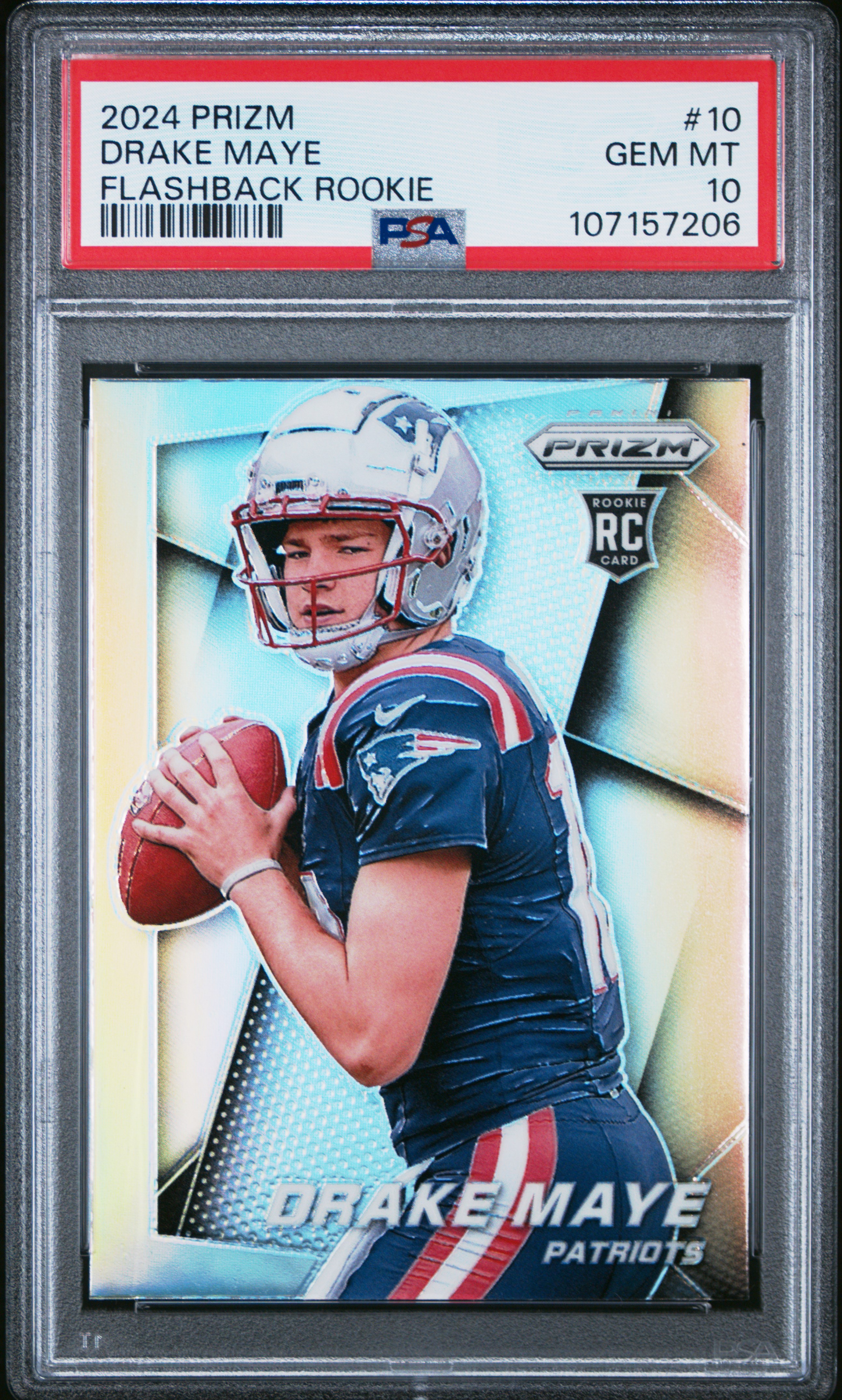 2024 Panini Prizm Prizm Flashback Rookie Drake Maye #10 Gem Mt 10 front