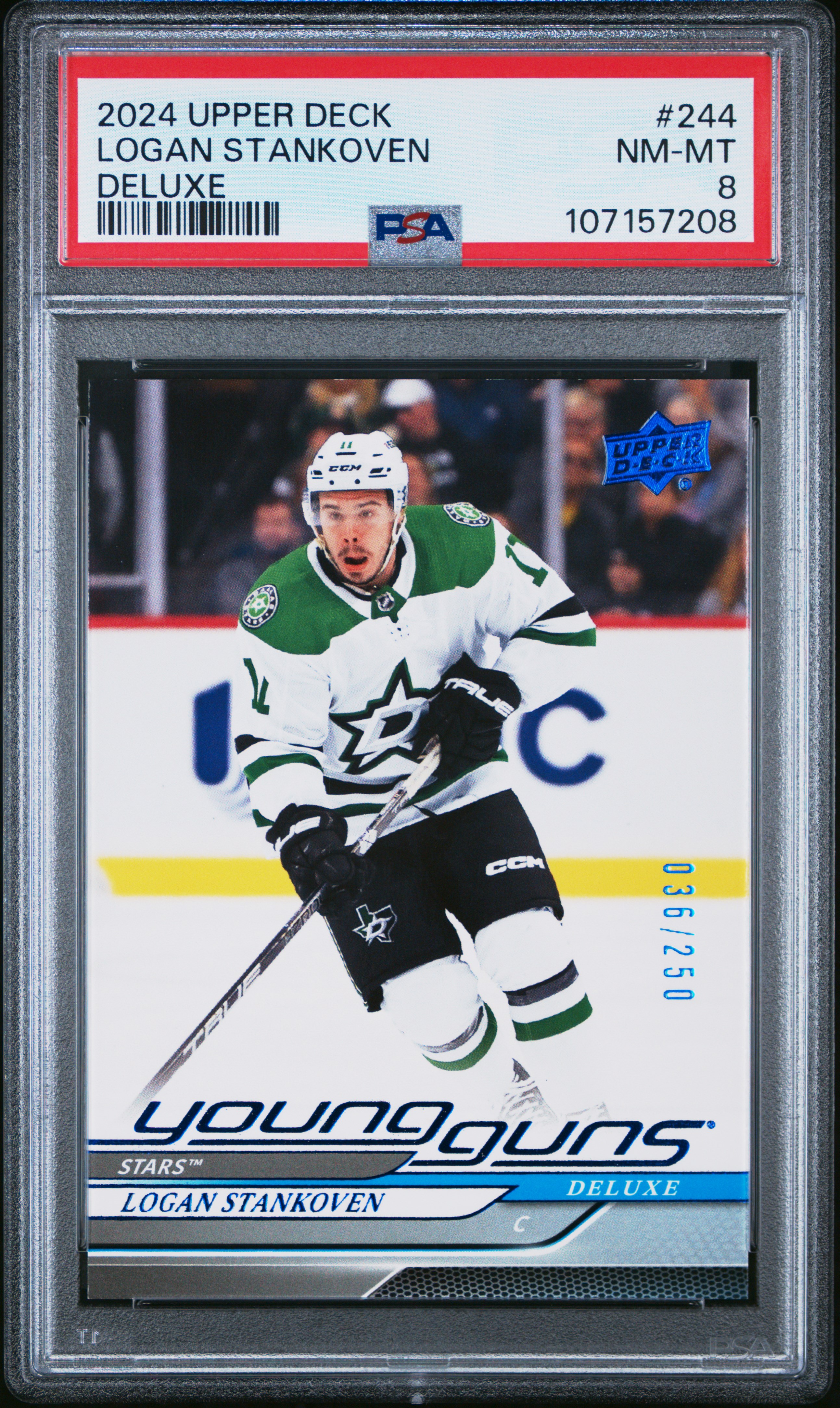 2024 Upper Deck Logan Stankoven #244 (Deluxe) Nm-Mt 8 back