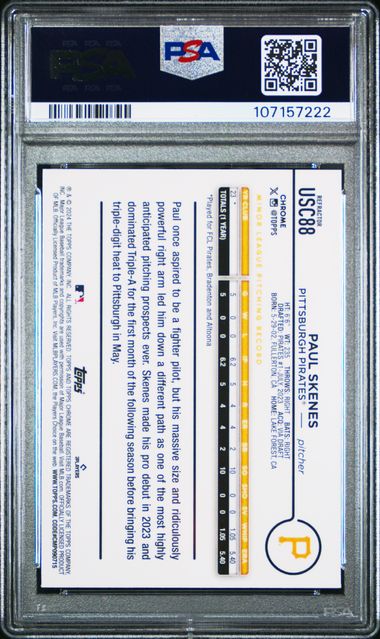 2024 Topps Chrome Update Paul Skenes #Usc88 (Prism Refractor) Nm-Mt 8 back