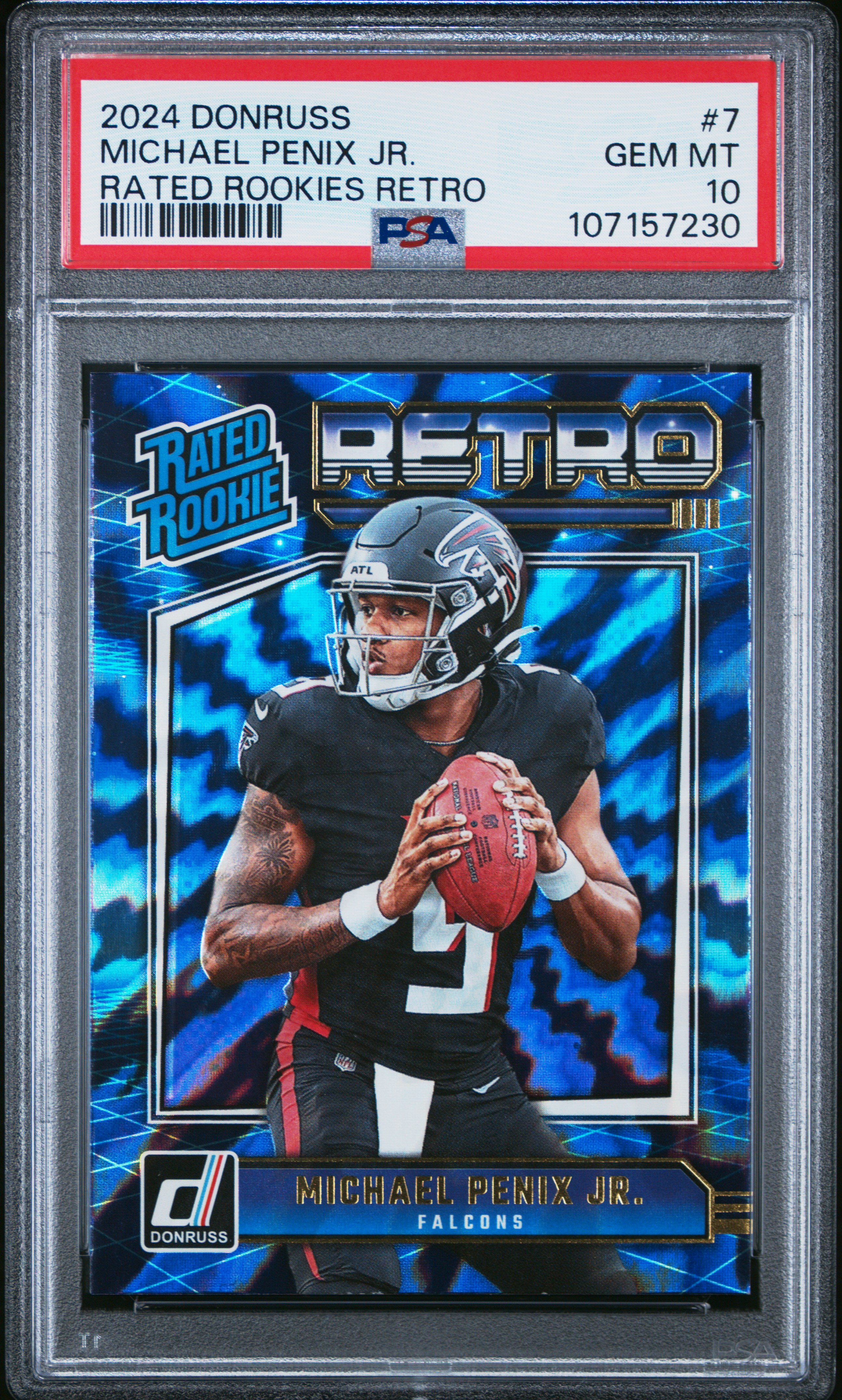 2024 Panini Donruss Rated Rookies Retro Michael Penix Jr. #7 Gem Mt 10 front