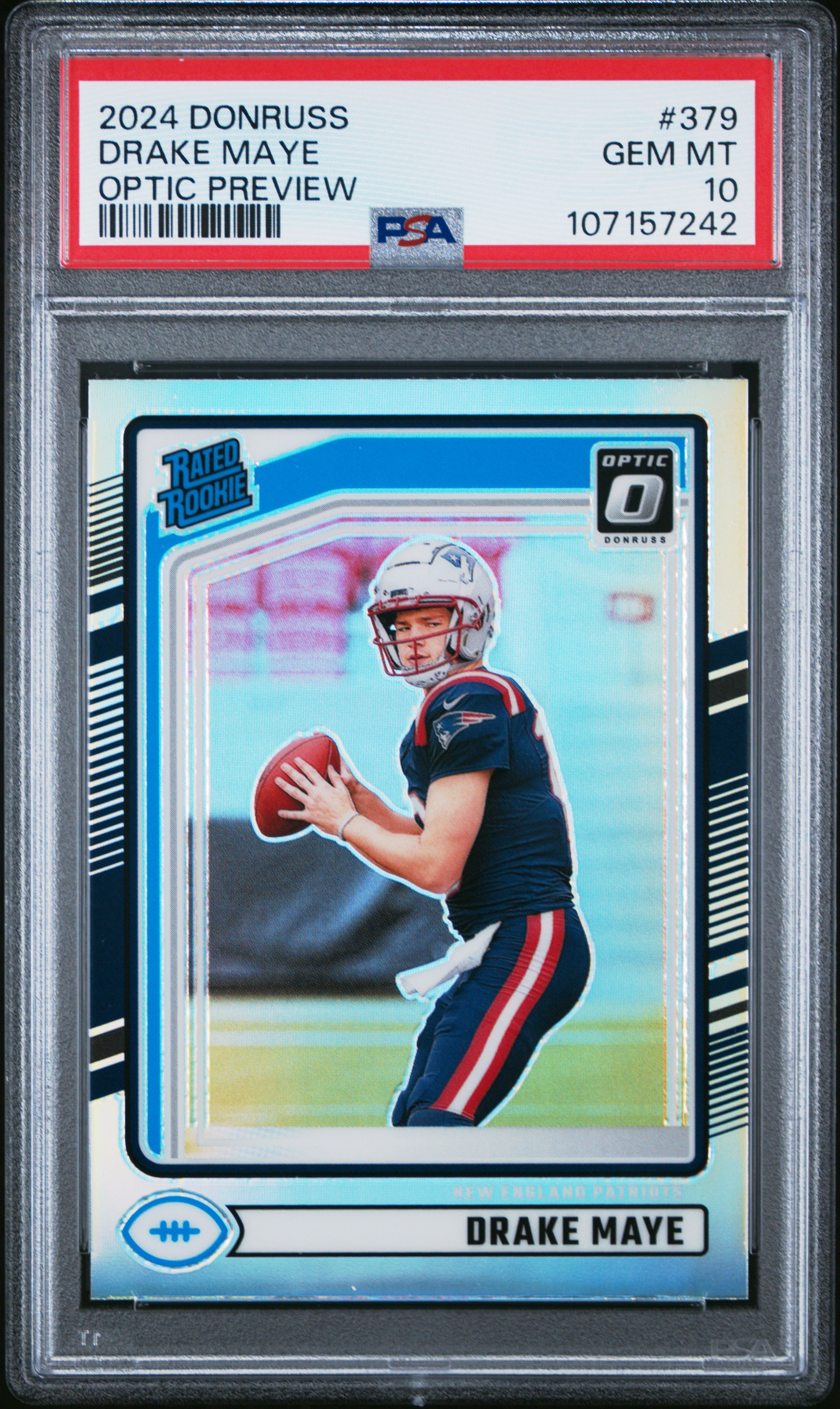 2024 Panini Donruss Drake Maye #379 (Optic Preview) Gem Mt 10 front