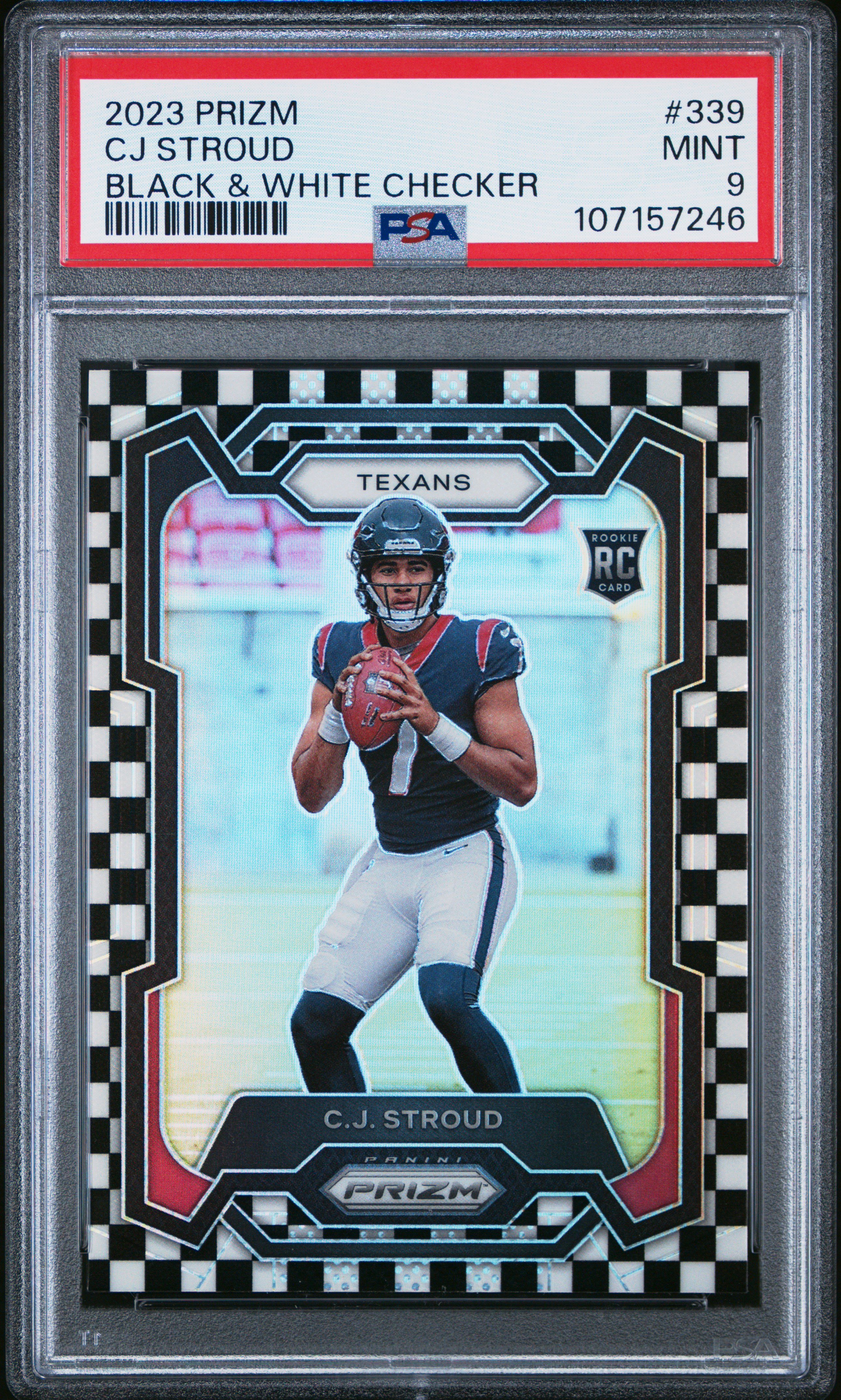 2023 Panini Prizm Cj Stroud #339 (Black & White Checker) Mint 9 front