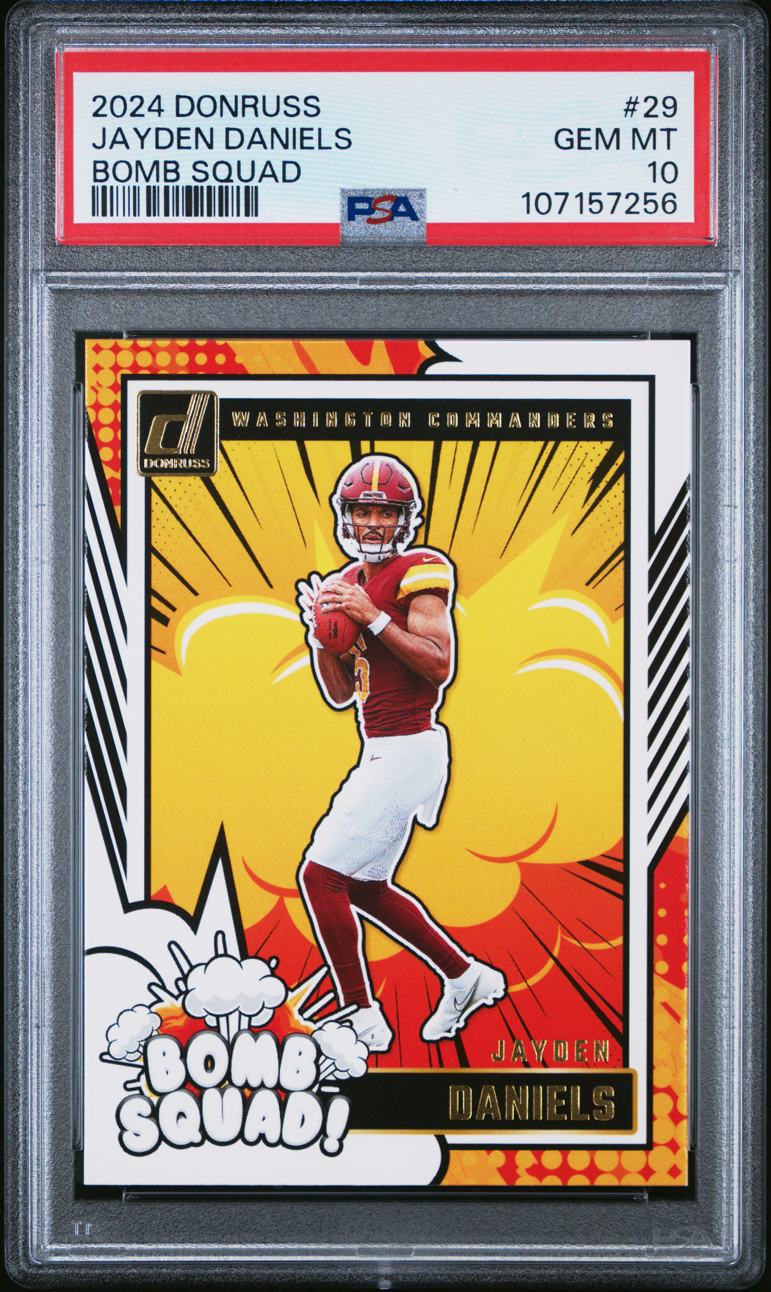 2024 Panini Donruss Bomb Squad Jayden Daniels #29 Gem Mt 10 front