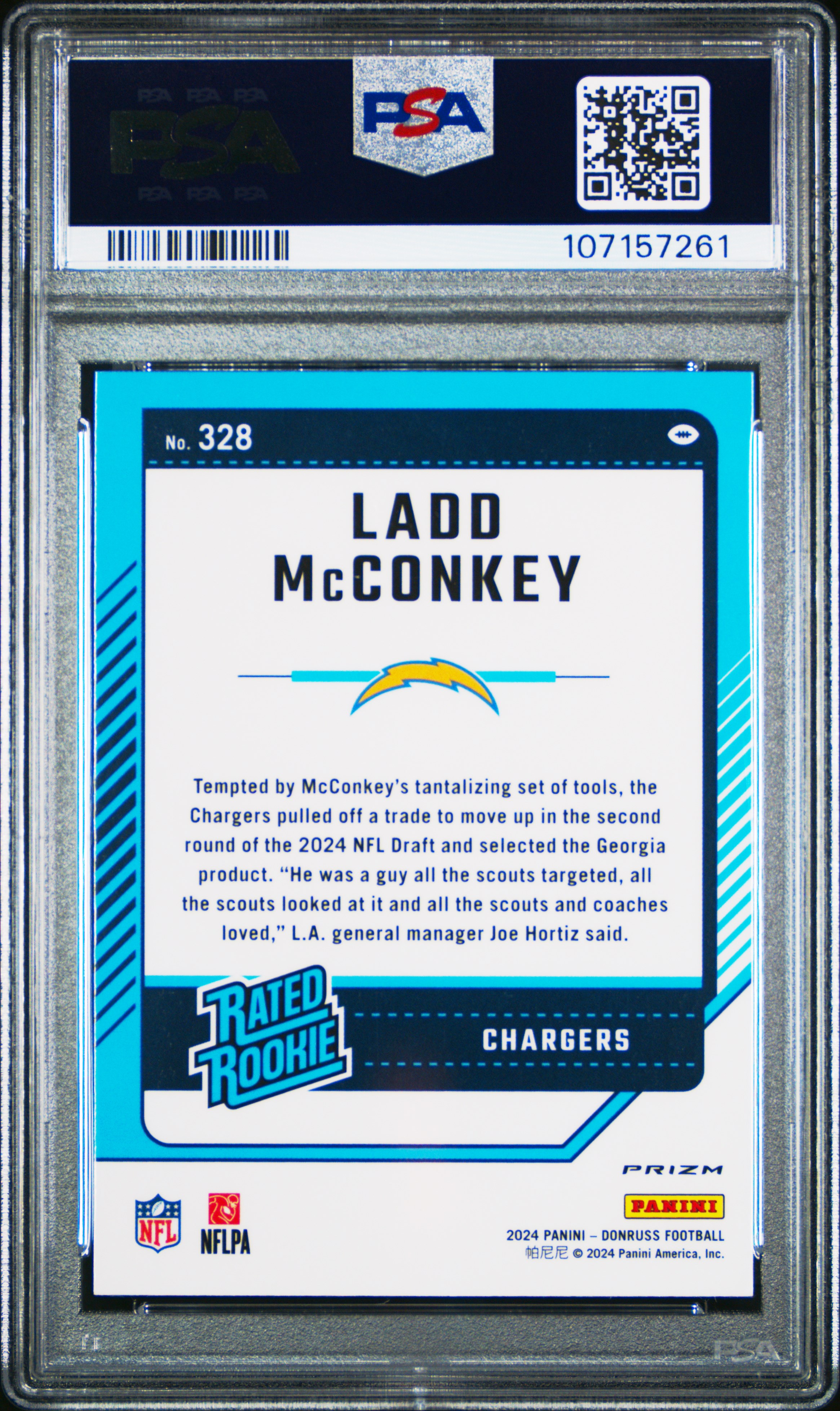 2024 Panini Donruss Ladd Mcconkey #328 (Optic Preview-Red Pandora) Gem Mt 10 back