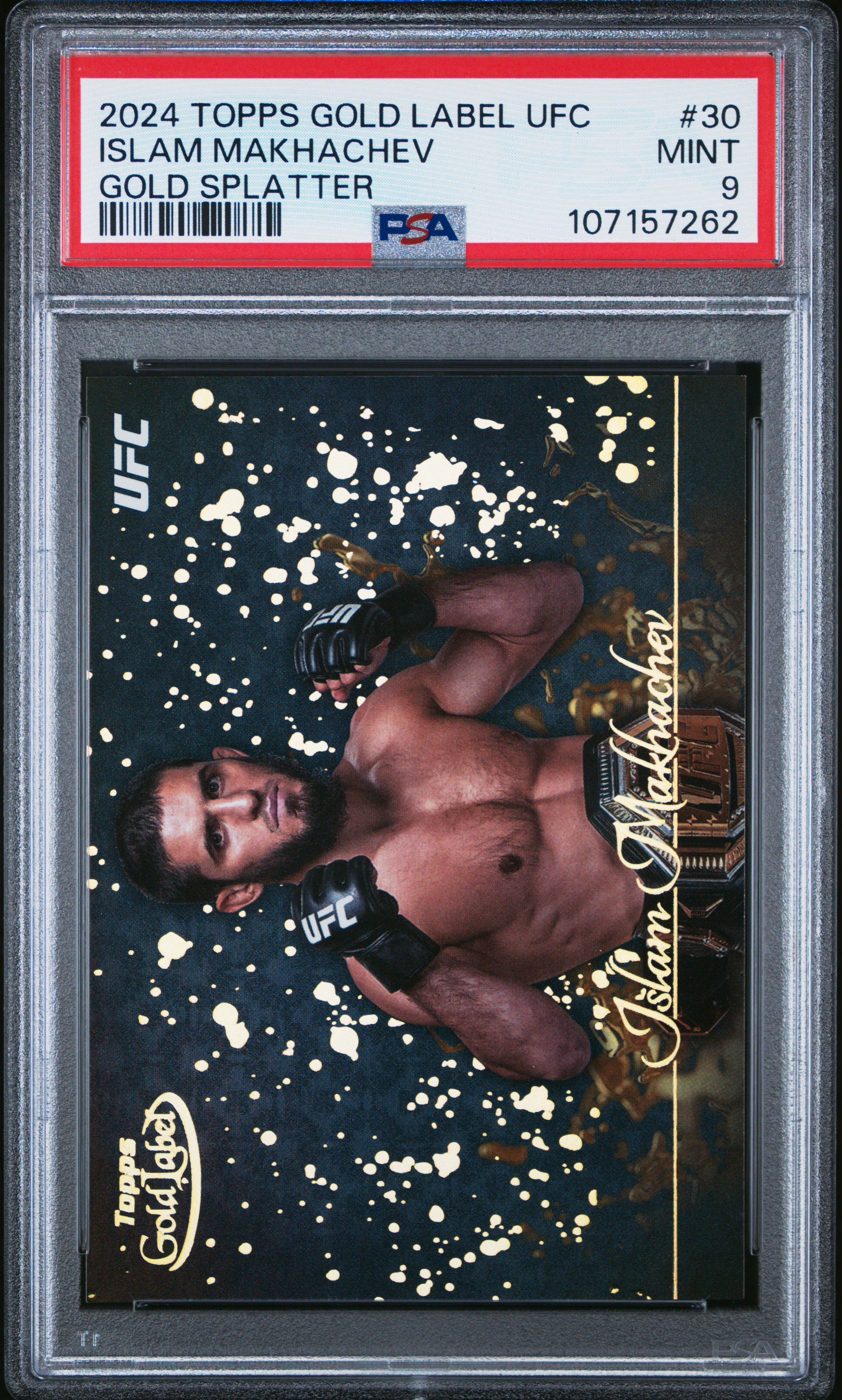 2024 Topps Gold Label Ufc Gold Splatter Islam Makhachev #30 Mint 9 front