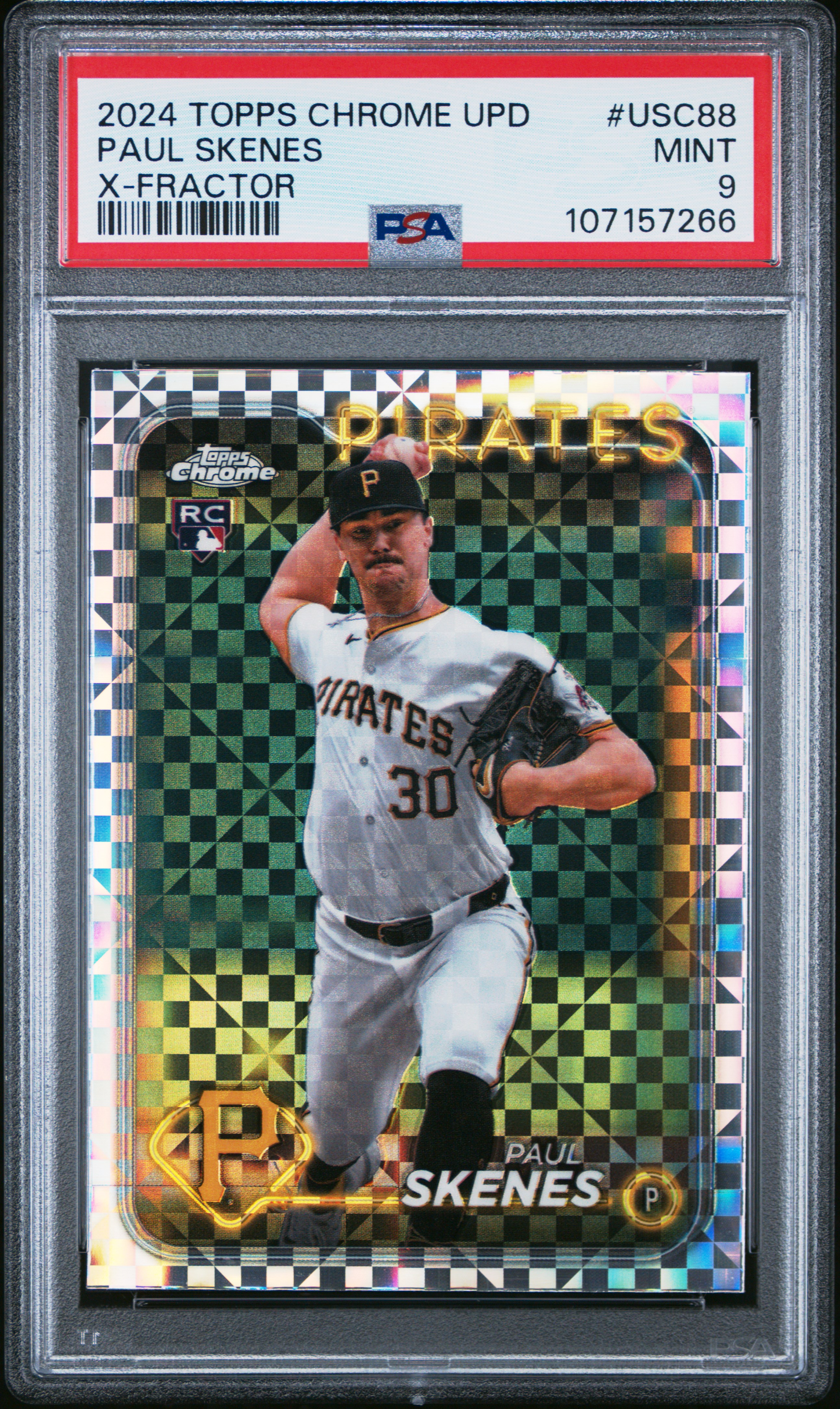 2024 Topps Chrome Update Paul Skenes #Usc88 (X-Fractor) Mint 9 front