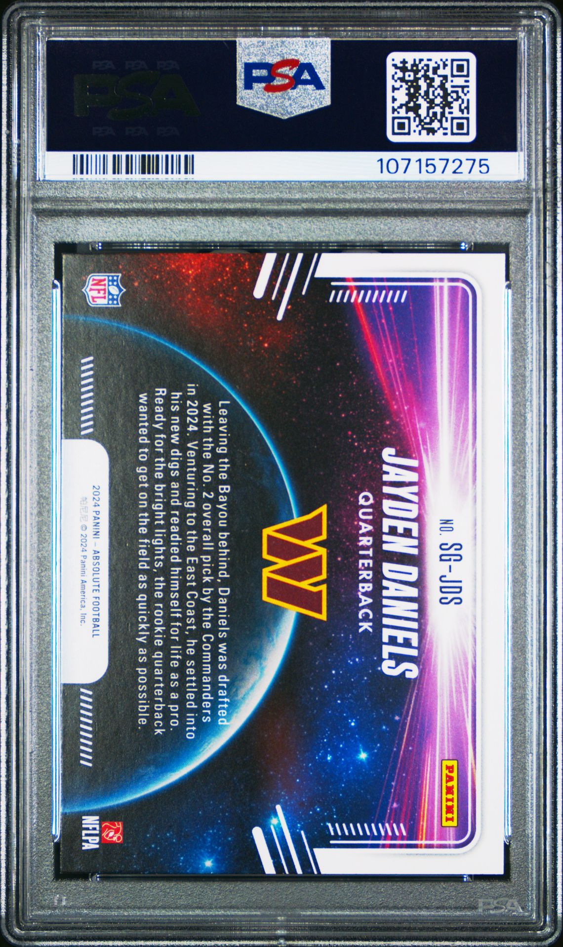 2024 Panini Absolute Star Gazing Jayden Daniels #Sgjds Gem Mt 10 back