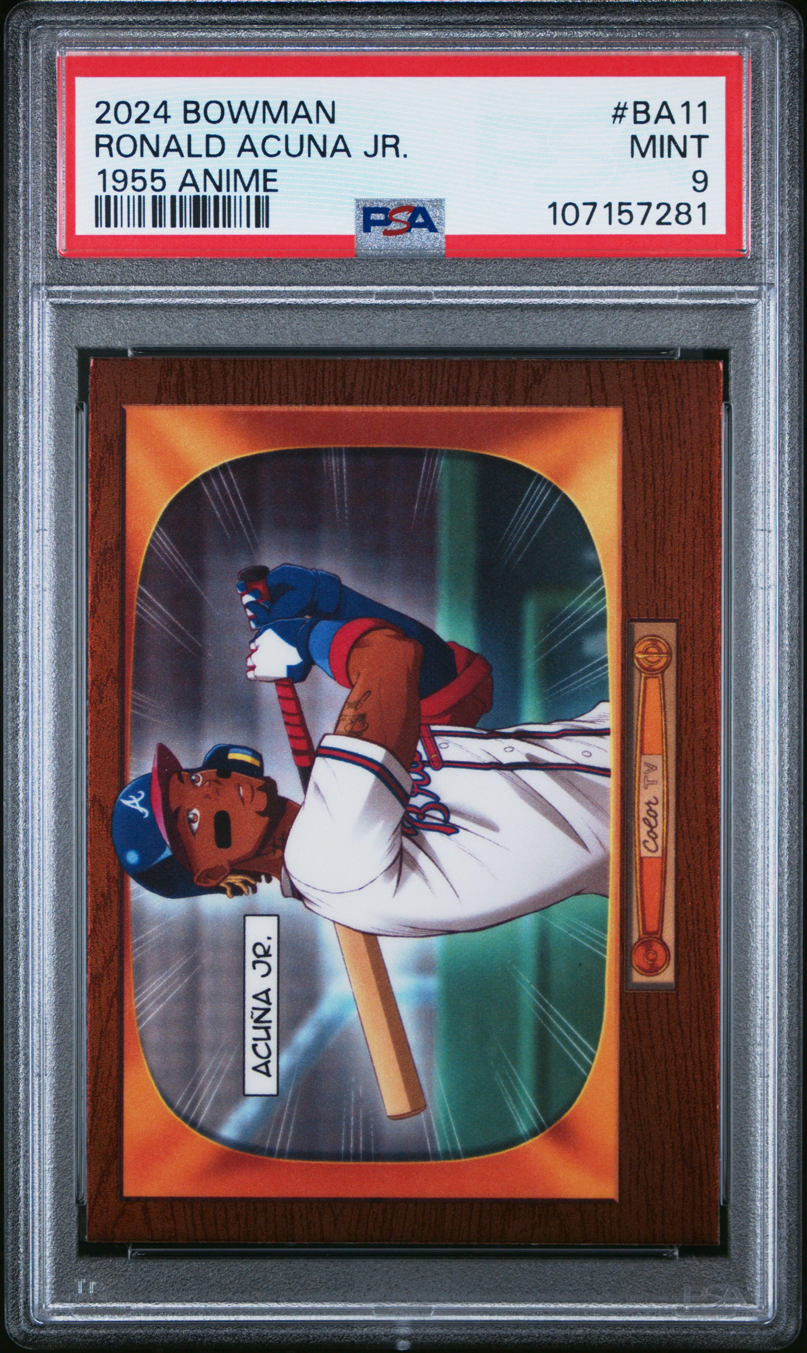 2024 Bowman 1955 Bowman Anime Ronald Acuna Jr. #Ba11 Mint 9 back