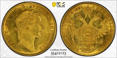 1855-A Ducat KM-2263  Au AU58