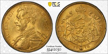 1914 20 Fr Des Belges - Position A MS64